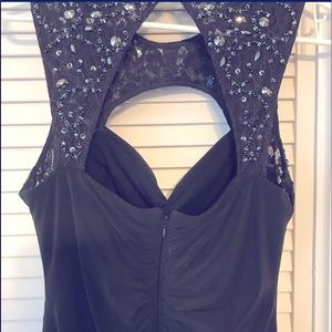 Cache Dark Pewter Cocktail Dress